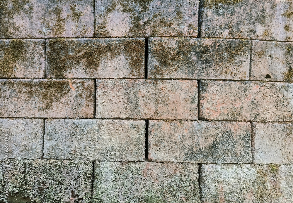 Obraz premium Brick wall with red bricks, brown brick background.