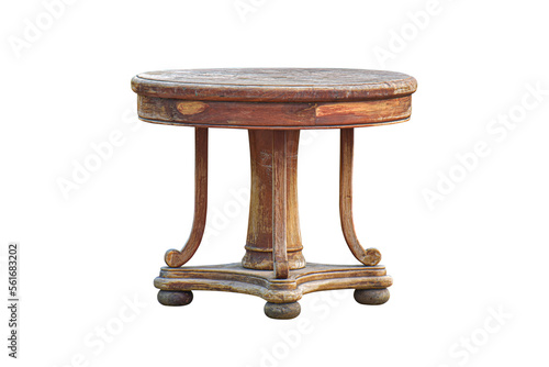 Old round wooden table