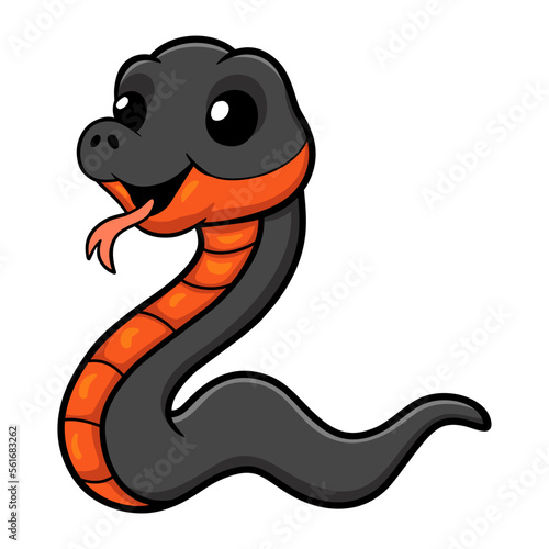 Cute copperbelly water snake cartoon