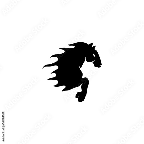 Black Horse Galloping Logo Design photo