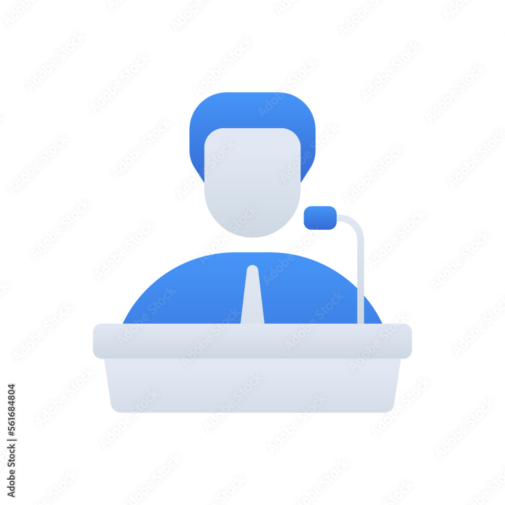 Speaker business people icon with blue duotone style. Speech, sound, voice, equipment, communication, speak, audio. Vector illustration Speaker business people icon with blue duotone style. Speech, sound, voice, equipment, communication, speak, audio. Vector illustration