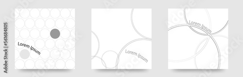 シンプルな広告に使えそうな　正円のラインアートベクターテンプレートセット/背景/壁紙/名刺/