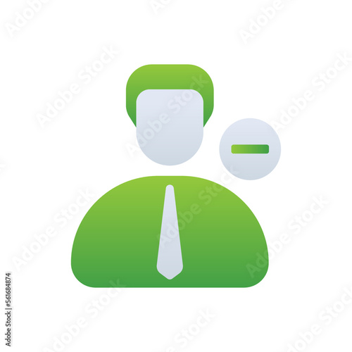 Team Reduction business people icon with green duotone style. Person, dismissal, analysis, sustainable, layoffs, resources, renewable. Vector illustration