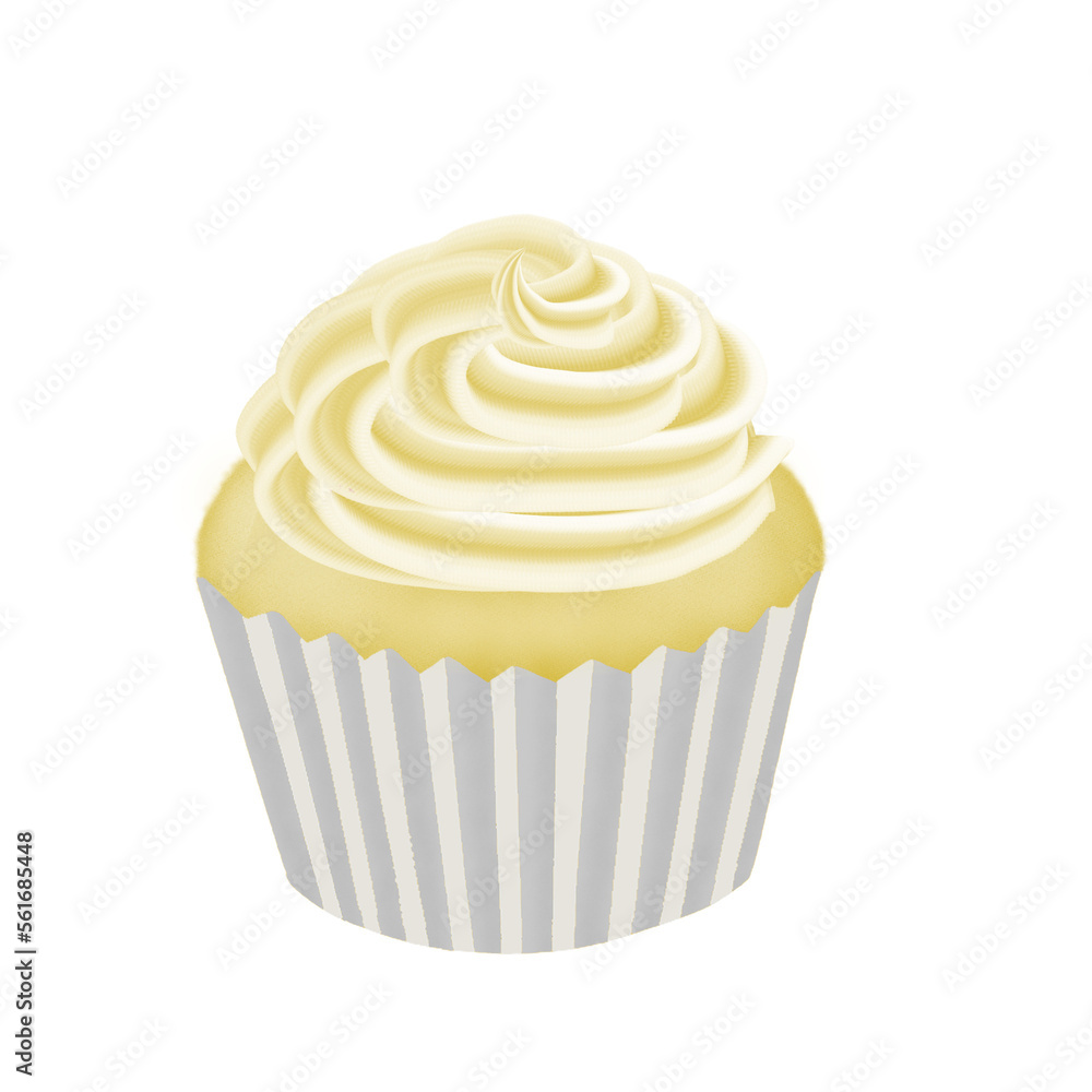 Vanilla Cupcake illust, 바닐라맛 컵케이크 일러스트 Vanilla Cupcake illust, 바닐라맛 컵케이크 일러스트