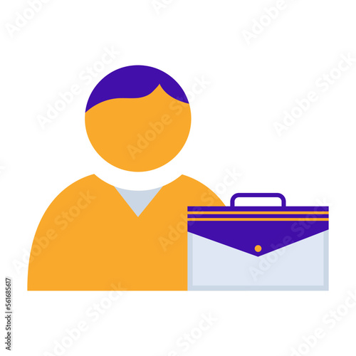 Businessman business people icon with orange purple outline style. icon, businessman, business, people, set, manager, management. Vector Illustration