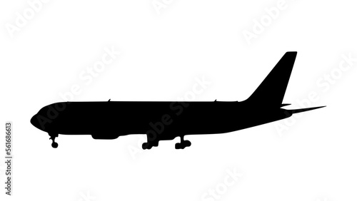 The best heavy airplane landing silhouette, vector illustration in trendy style. Editable graphic resources for many purposes.