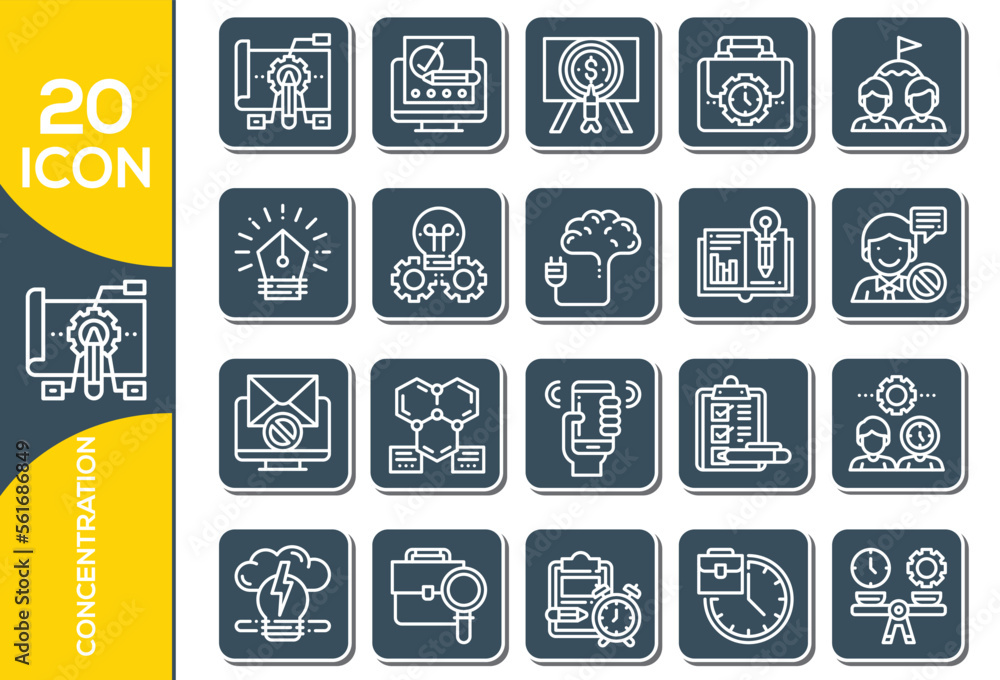 CONCENTRATION ICON SET DESIGN CONCENTRATION ICON SET DESIGN