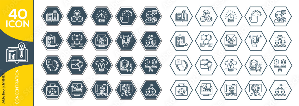 CONCENTRATION ICON SET DESIGN CONCENTRATION ICON SET DESIGN