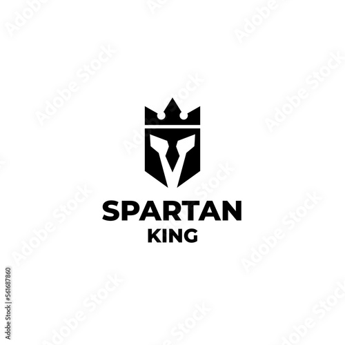 Spartan king logo design vector illustration