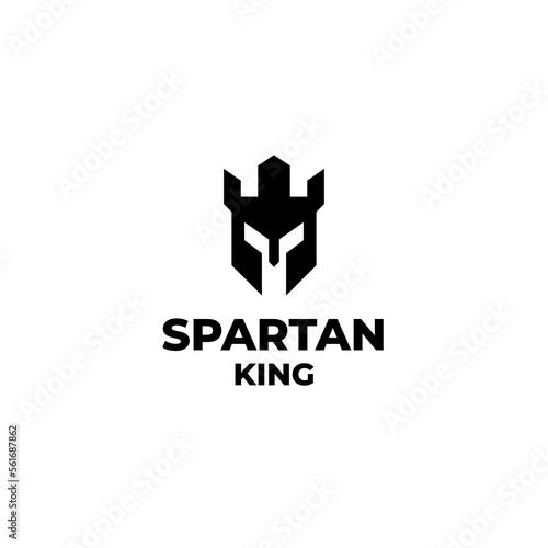 Obraz na płótnie Spartan king logo design vector illustration