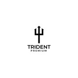 Minimalist trident logo design vector illustration