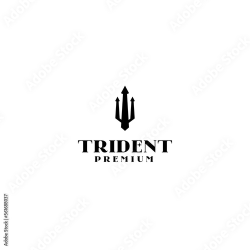 Minimalist trident logo design vector illustration