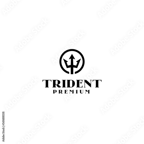 Minimalist trident logo design vector illustration