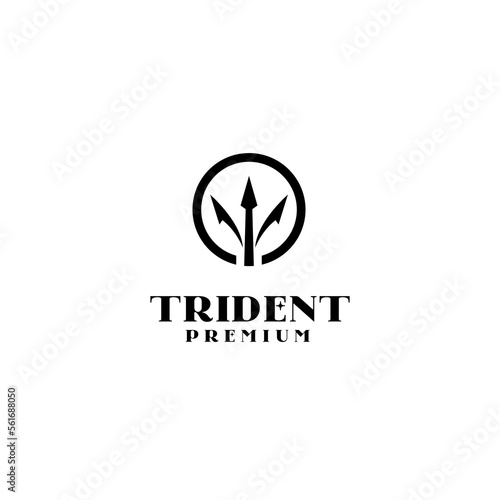 Minimalist trident logo design vector illustration