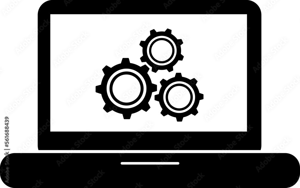 setting laptop icon, flat design vector illustration on white background..eps setting laptop icon, flat design vector illustration on white background..eps
