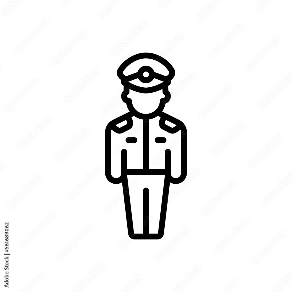 Black line icon for corp soldier