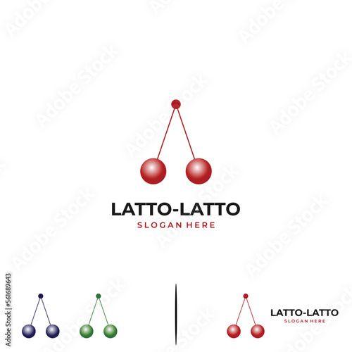 Clackers Ball or Latto latto traditional toy logo design icon template