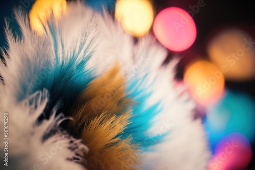 Fancy feathers. close up. Generative AI © Gasia