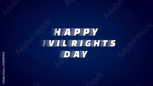 Happy Civil Rights Day animation, with US Jet Plane Blue Background