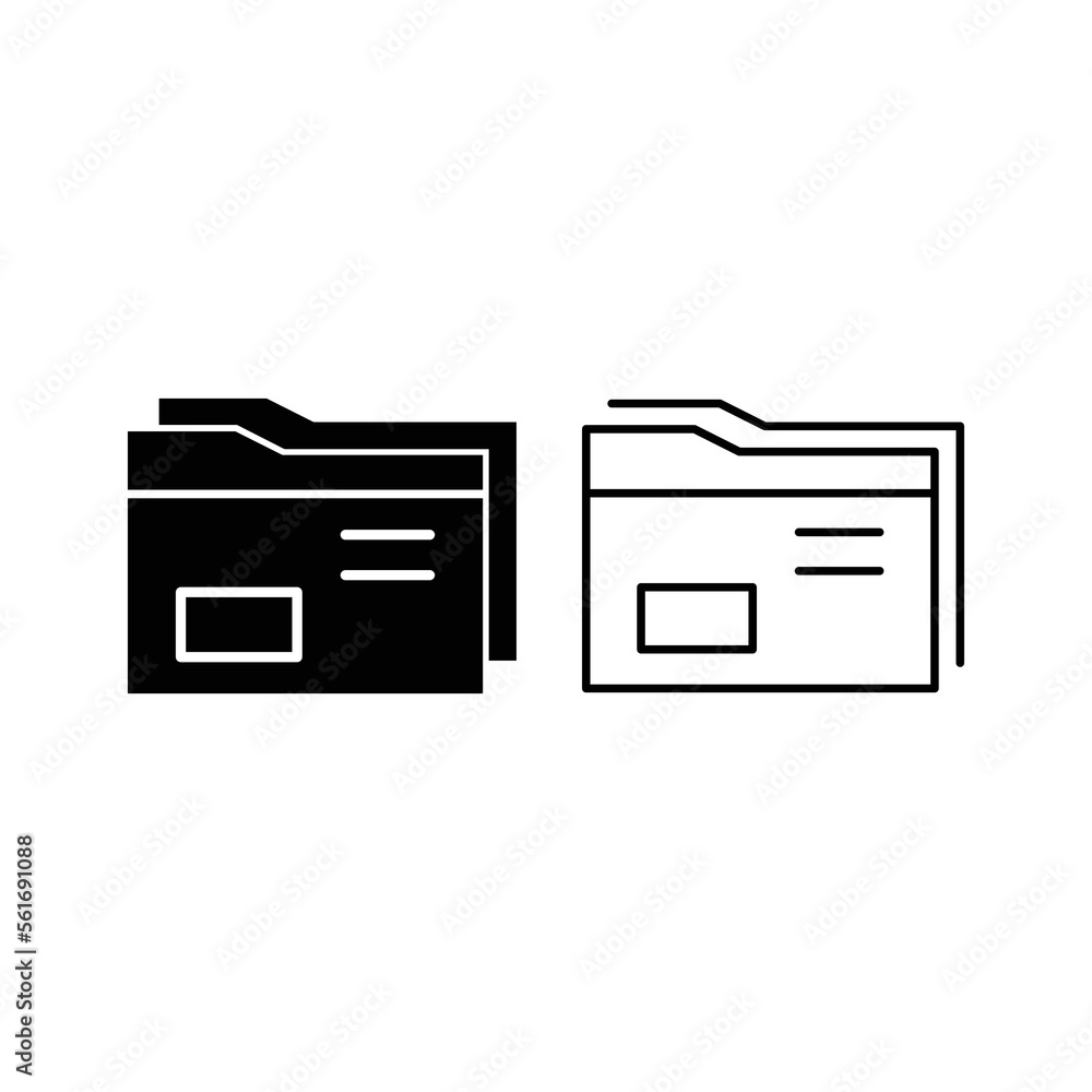 folder icon vector design element, on white background. folder icon vector design element, on white background.