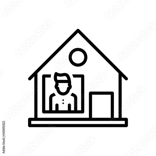Black line icon for stayed