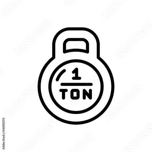 Black line icon for ton