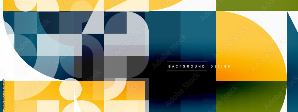 Minimal geometric abstract background. Circle square and triangle design. Trendy techno business template for wallpaper, banner, background or landing Minimal geometric abstract background. Circle square and triangle design. Trendy techno business template for wallpaper, banner, background or landing