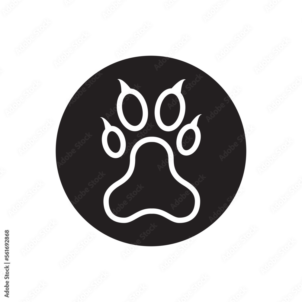 Paw print icon vector logo design template