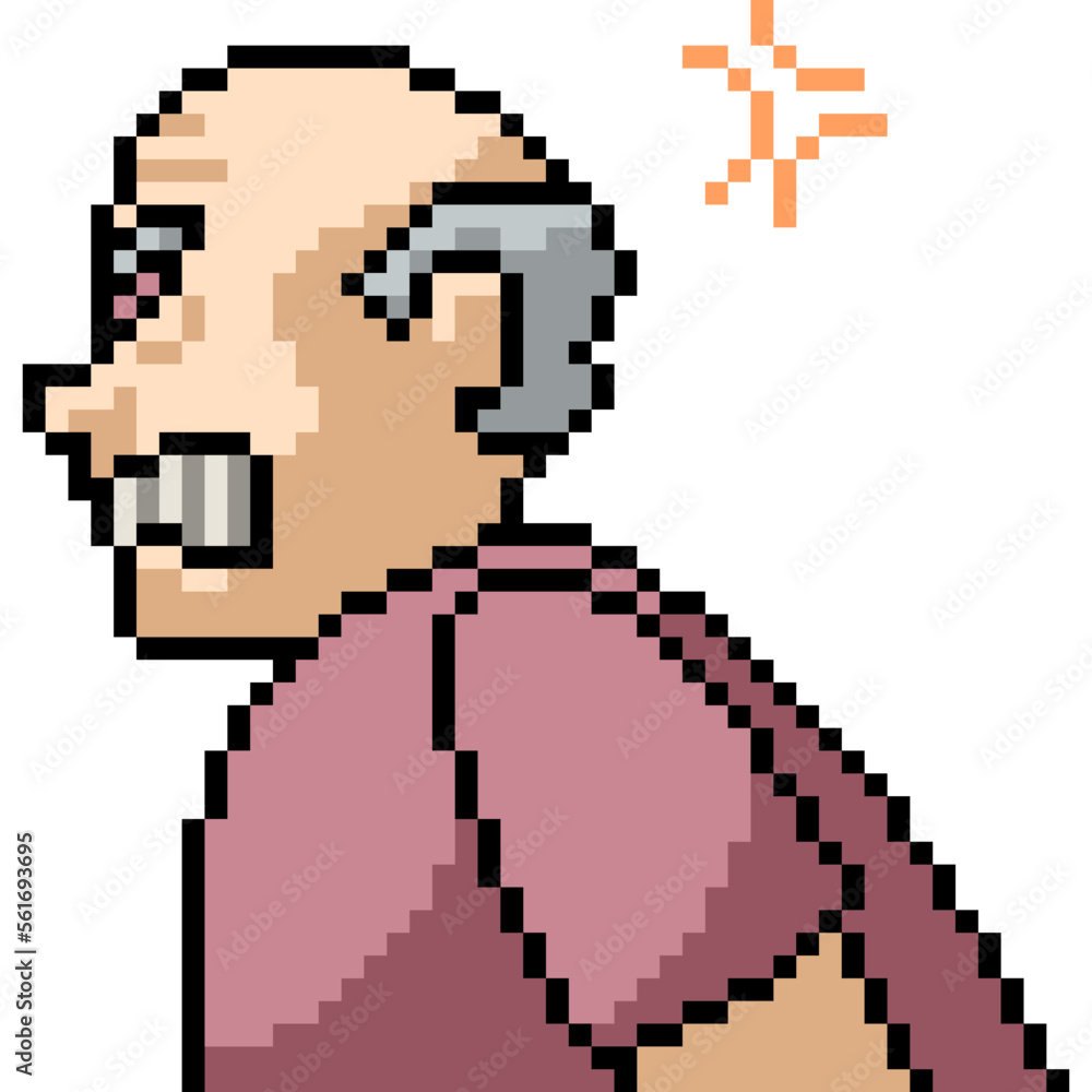 Fototapeta premium pixel art old man angry