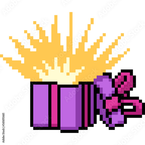 pixel art gift box open