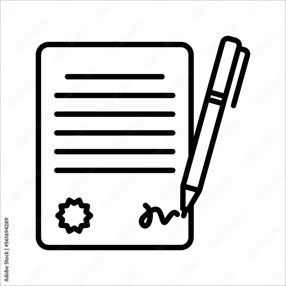 Contract icon. document symbol. vector illustration Contract icon. document symbol. vector illustration