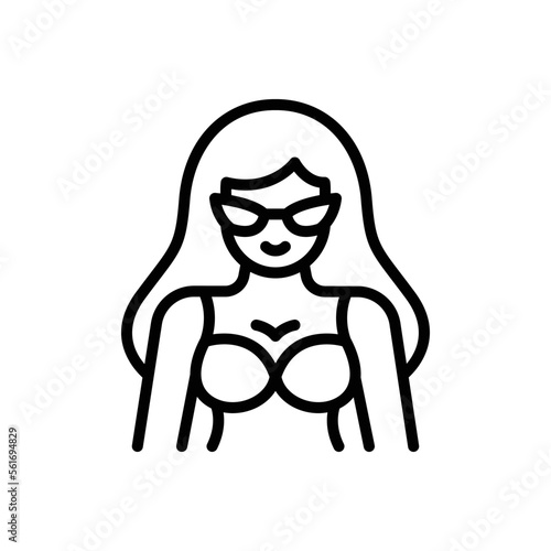 Black line icon for sexy