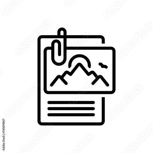 Black line icon for attach
