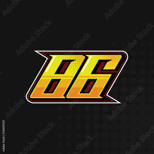 Race Number 86 logo design vector