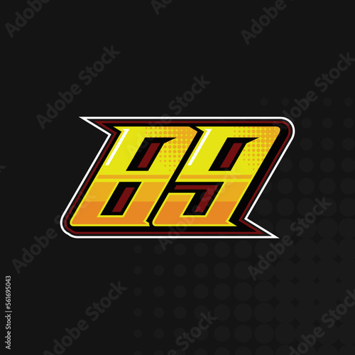 Race Number 89 logo design vector