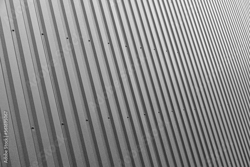 gray corrugated metal sheet surface. industrial background.