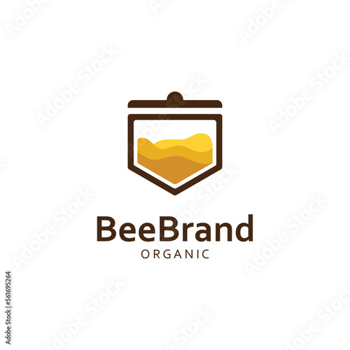 Vector honey logo template. Fresh honey health logo concept.
