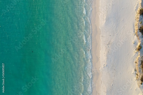 Calm sea wave from above