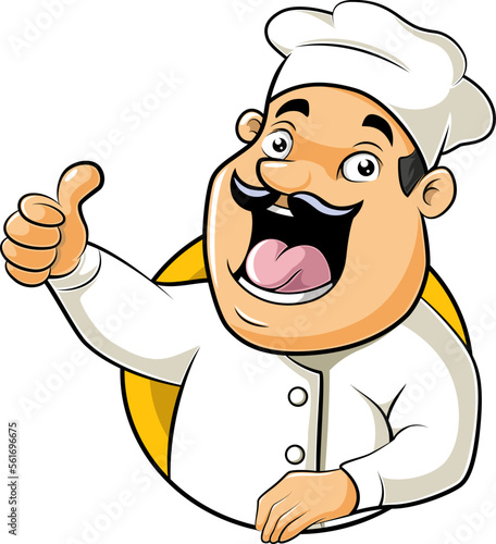 Cute chef giving thumb up