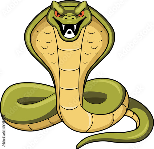 Cobra snake cartoon mascot character