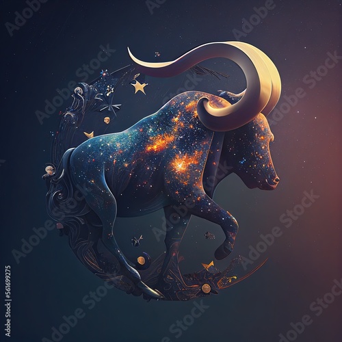 taurus sign  sign  taurus  bull  cosmos  3d  generated by ai
