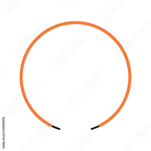 Shoelace. Circle shape. Vector illustration on white background.