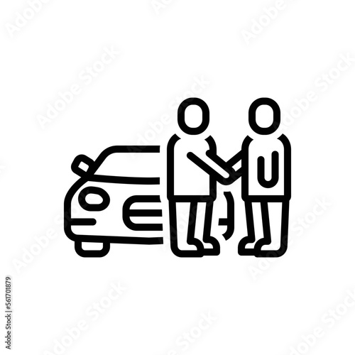 Black line icon for dealers