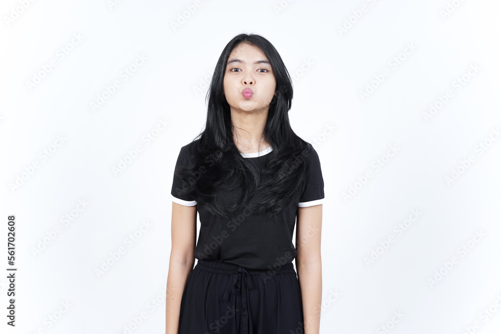 Blowing Kiss Of Beautiful Asian Woman Isolated On White Background Blowing Kiss Of Beautiful Asian Woman Isolated On White Background