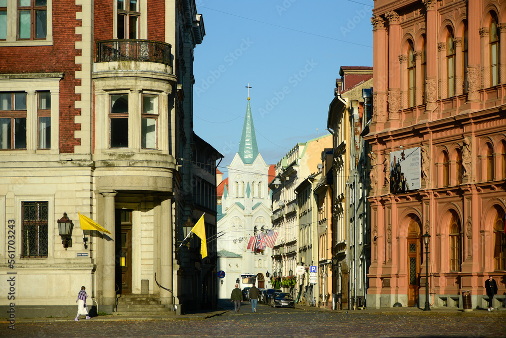 Obraz premium ラトビアの首都リガの美しい風景