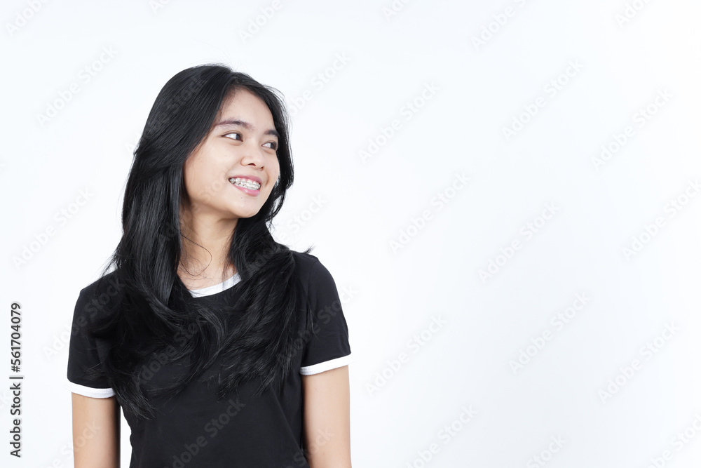 Smiling and Looking away Of Beautiful Asian Woman Isolated On White Background Smiling and Looking away Of Beautiful Asian Woman Isolated On White Background