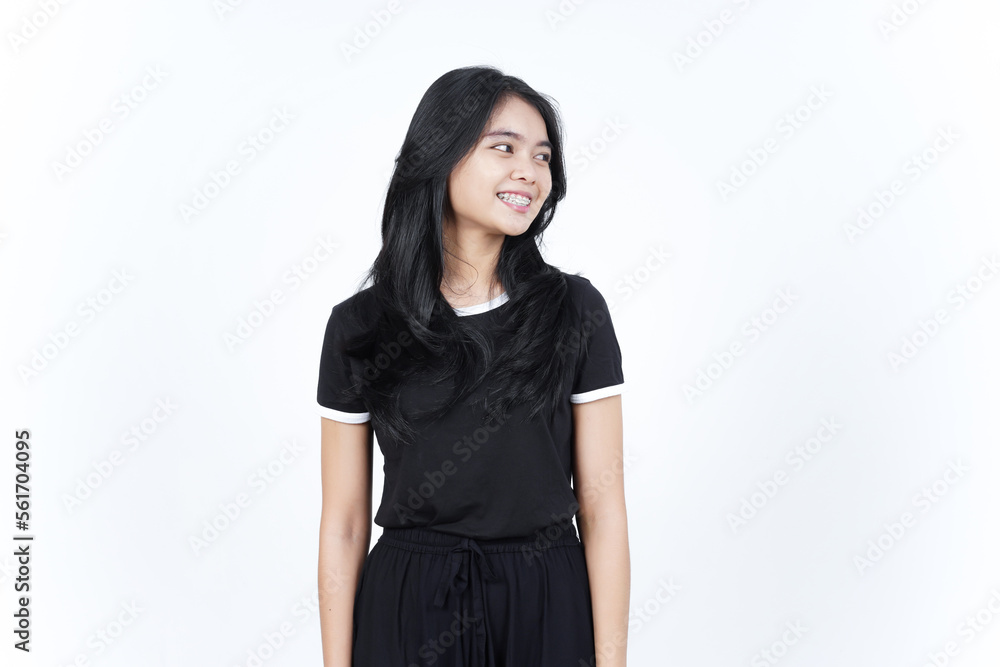 Smiling and Looking away Of Beautiful Asian Woman Isolated On White Background Smiling and Looking away Of Beautiful Asian Woman Isolated On White Background