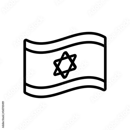 Black line icon for israel