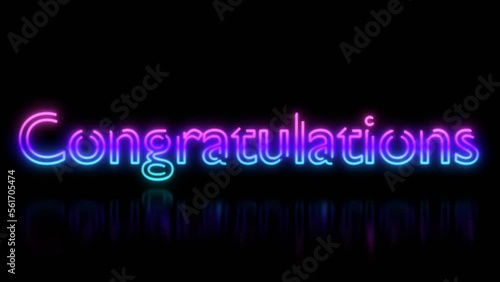 Neon Sign Animation  -Congratulations