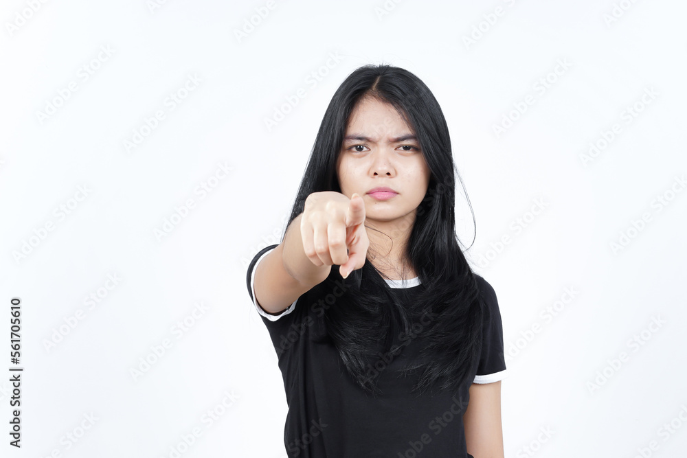 Pointing at you with angry face Of Beautiful Asian Woman Isolated On White Background Pointing at you with angry face Of Beautiful Asian Woman Isolated On White Background